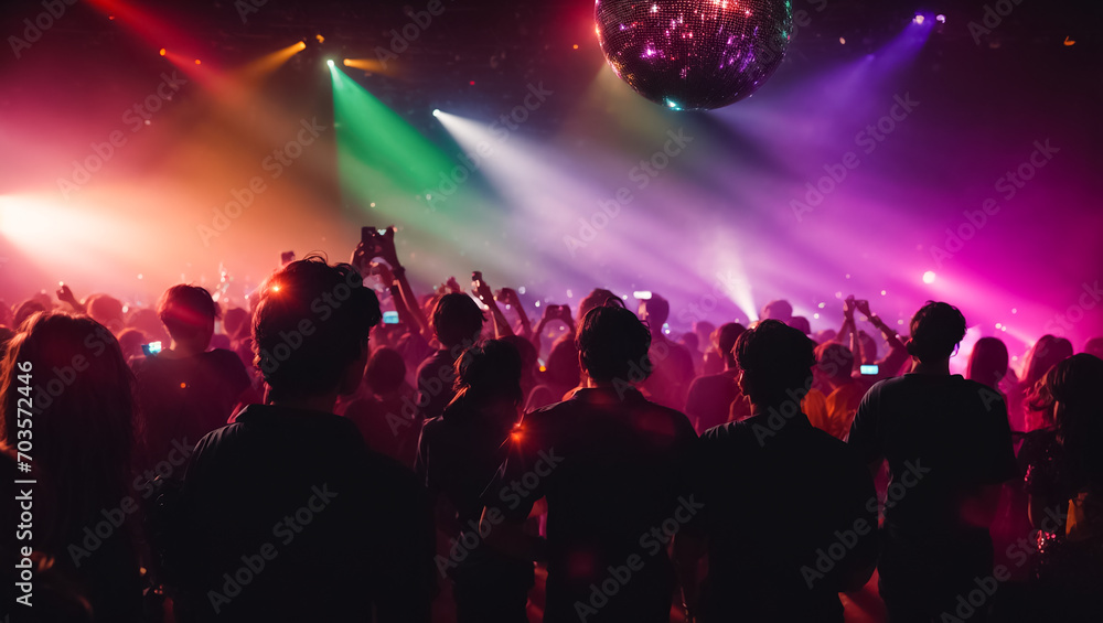 custom made wallpaper toronto digitalSilhouettes of people at a disco crowd