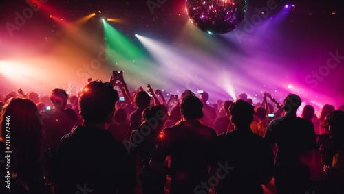 Wallpaper Mural Silhouettes of people at a disco crowd Torontodigital.ca