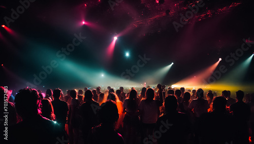 Silhouettes of people at a disco music