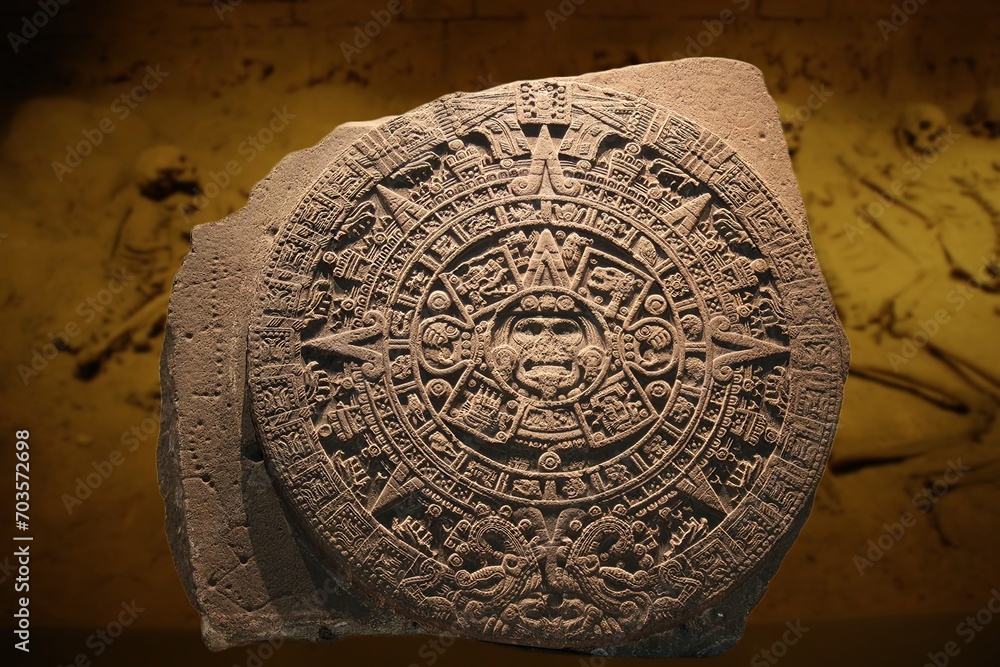 The stone of the Aztec calendar depicts the deity of the sun is not a The stone of the Aztec calendar depicts the deity of the sun is not a