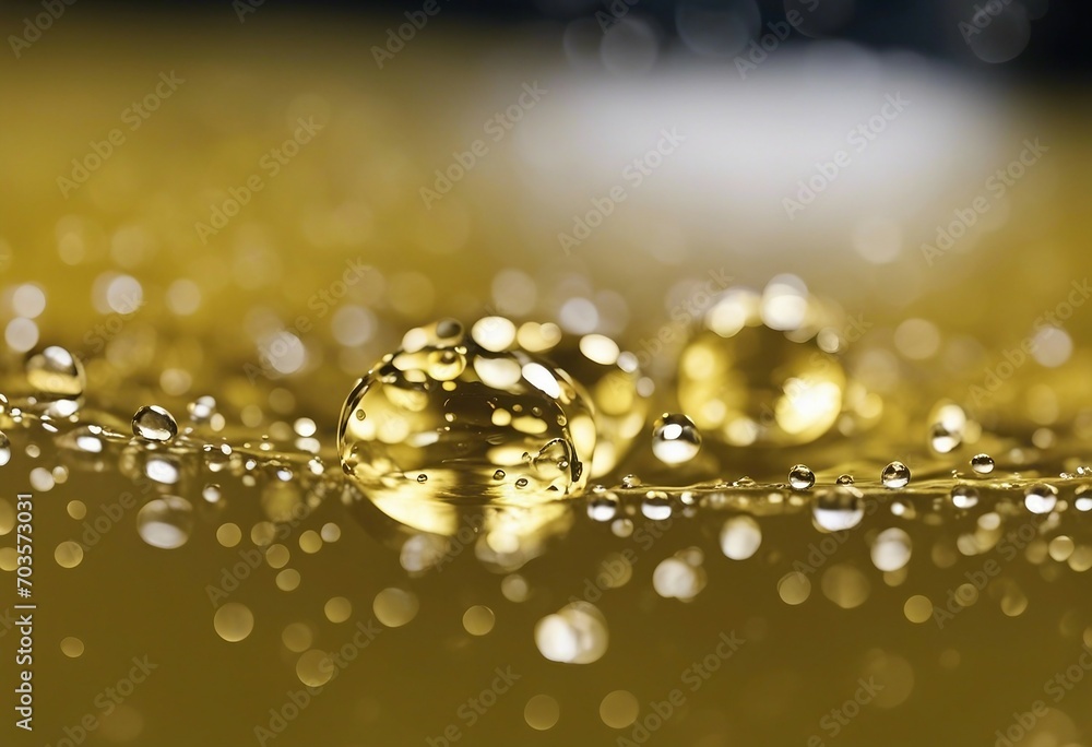 Water drops in a water with yellow tones Water drops in a water with yellow tones