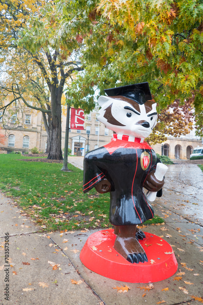 University of Wisconsin, Madison, Wisconsin USA Bucky Badger as a UW