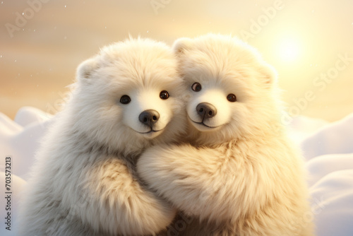 National Hugging Day. Cute animated animals hug each other. celebration of warm  heartfelt embraces emotional connection  kindness  well-being  share love  compassion  and smiles