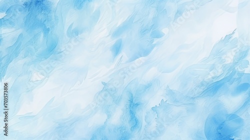 light blue watercolor texture with abstract washes and brush strokes on the white paper background, copy space, 16:9