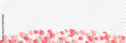Vector paper hearts png. Multi-colored paper products, origami, confetti. Multi-colored hearts are scattered across the surface png. Valentine's Day. photo