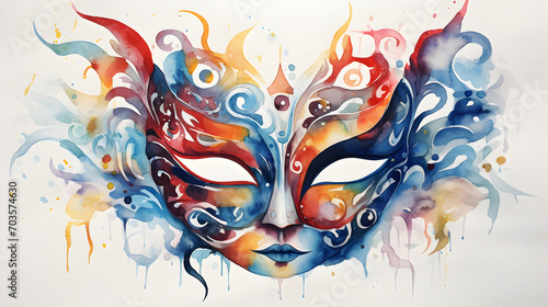 landscape watercolor abstract mask background
