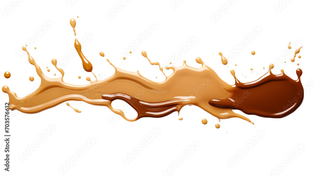 chocolate spill on transparent, white background chocolate spill on transparent, white background