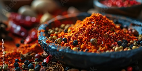 Dishes with Paprika Culinary Mastery, A Visual Tapestry of Flavorful Creations, Elevating Every Dish with Hungarian Spice - Traditional Hungarian Kitchen - Rich Red Tones & Close-up Spice Details