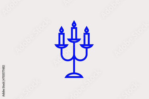 candle holder illustration. Vector illustration in flat style design.	