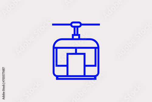 cableway illustration. Vector illustration in flat style design.	