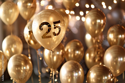 golden balloons to celebrate 25th, anniversary, birthday photo