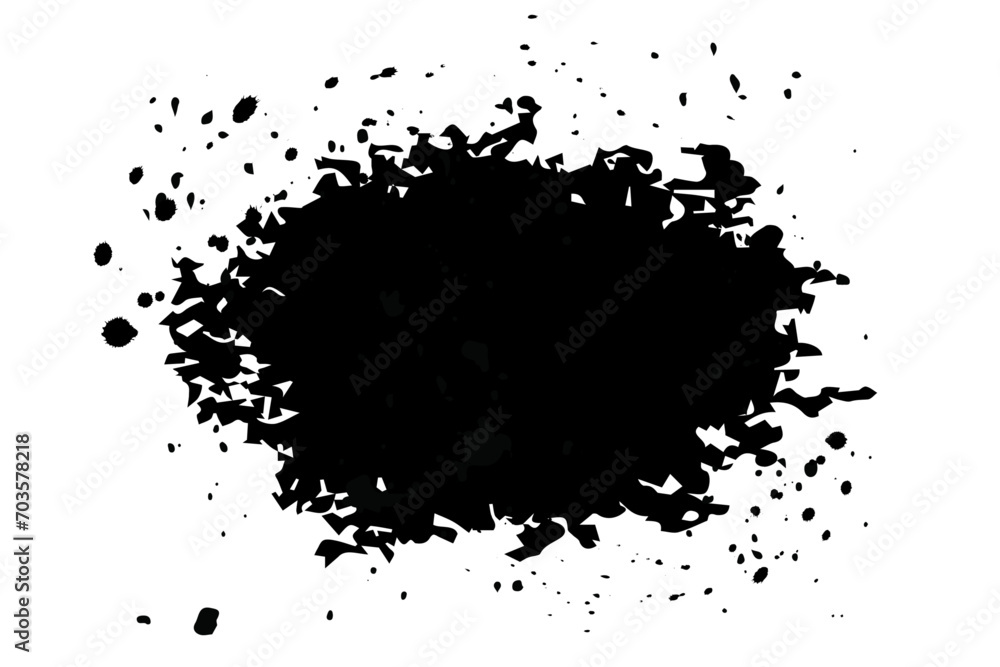 Hand drawn grunge spots. Ink spots. Vector illustration