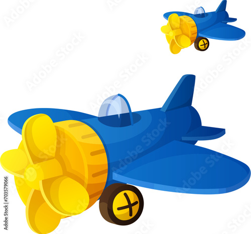 Toy plane. Cartoon vector illustration