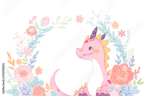 Gold background cute dragon Happy Chinese new year.