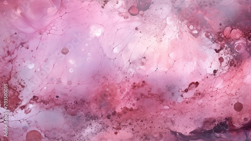 Pink Purple Violet Abstract Watercolor Painting, Style of Interstellar Nebulae, Bubbles in Organic Forms, Dark White and Light Indigo