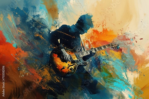 An artistic and abstract representation of a musical performance Capturing the energy and emotion of live music