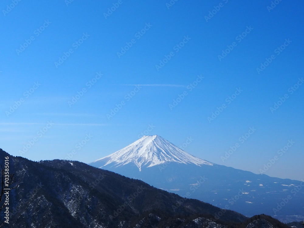 本社カ丸から望む富士山