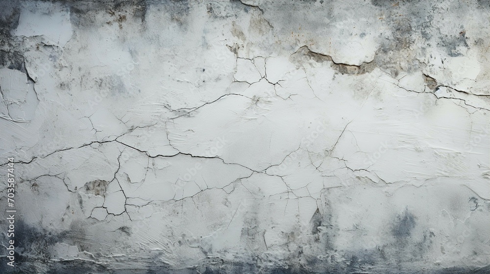 Grey cracked wall as backdrop or background 