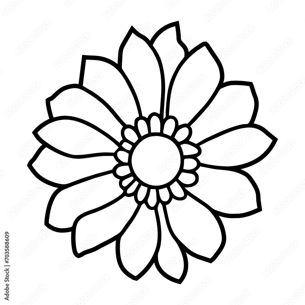 Hand drawn simple flower illustration Hand drawn simple flower illustration