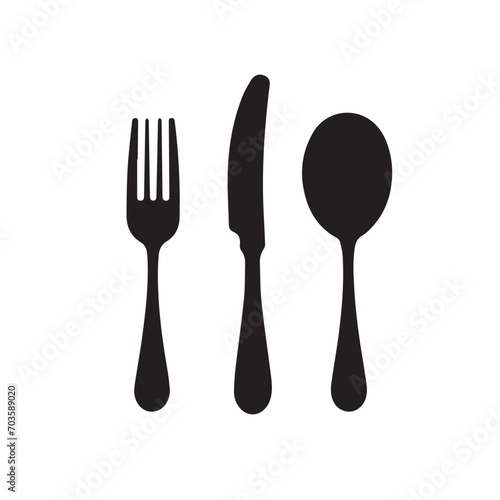Spoon fork knife set in cartoon, doodle style. Isolated 2d vector illustration in logo, icon, sketch style, Eps 10. AI Generative photo