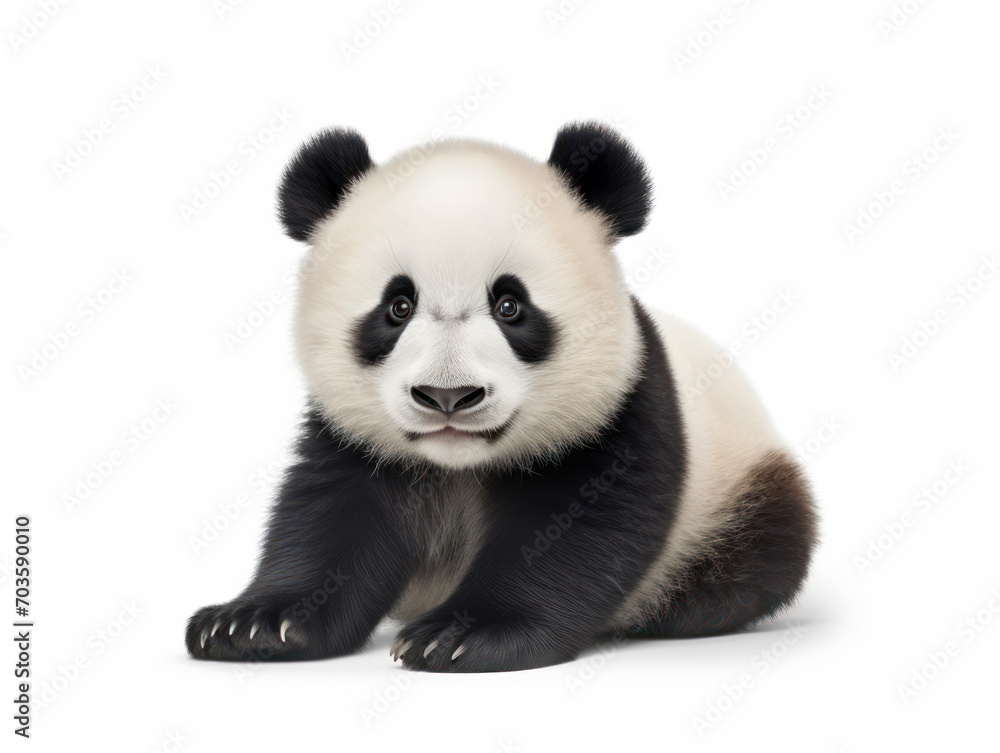Naklejka premium Cute baby panda isolated on white background