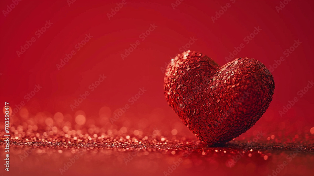 Obraz premium Espace vide de composition avec des coeurs. Ambiance chaleureuse et romantique. Saint-Valentin, amour, plaisir, bonheur. Arrière-plan pour conception et création graphique.
