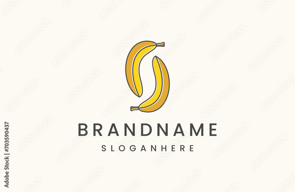 Letter s banana logo icon design template vector illustration Letter s banana logo icon design template vector illustration