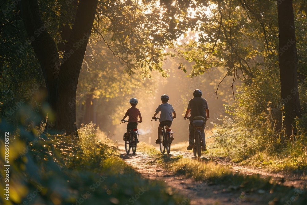 family riding bicycles outside family riding bicycles outside