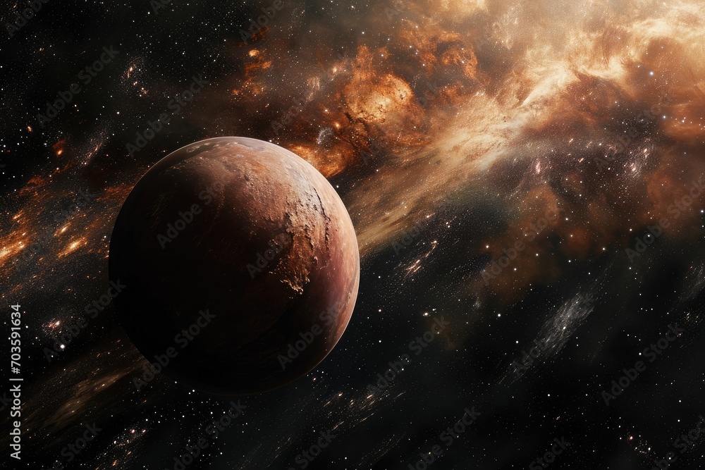 Planet Pluto in space