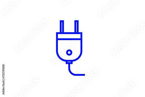 plug illustration isolated on white.Vector illustration in flat style design. 