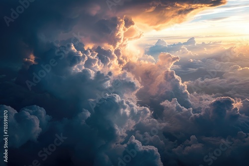 view of the thunder clouds from above