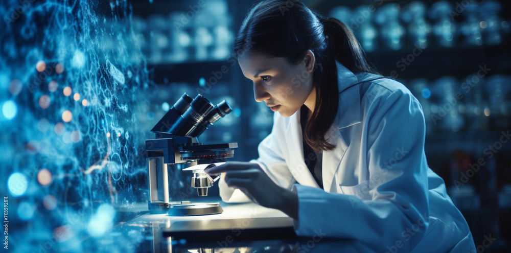 person working on computer in the laboratory. Generative AI person working on computer in the laboratory. Generative AI