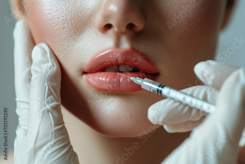 A close-up image of a person holding a syringe in their mouth. This picture can be used to depict drug use, addiction, or healthcare-related topics