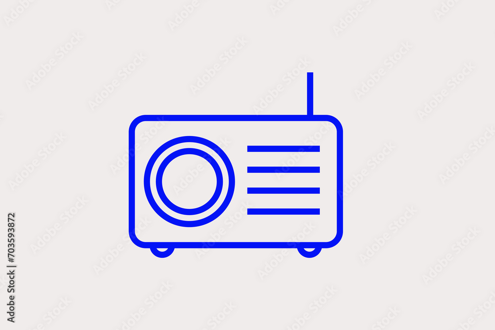 radio illustration. Vector illustration in flat style design. radio illustration. Vector illustration in flat style design.