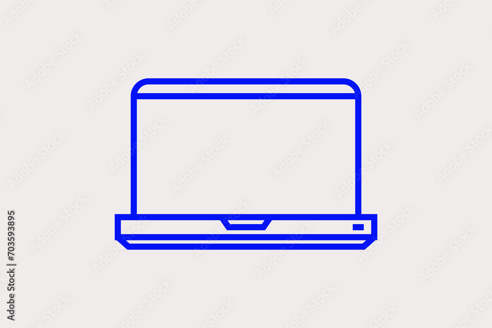 laptop illustration. Vector illustration in flat style design.	