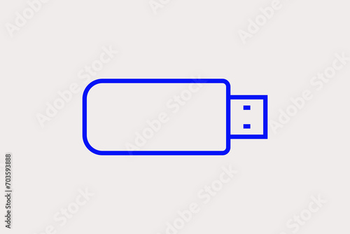flash drive illustration. Vector illustration in flat style design.	