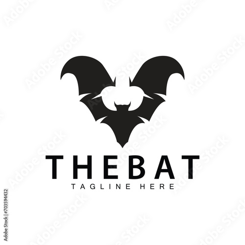Halloween bat logo bat night animal design vector illustration template