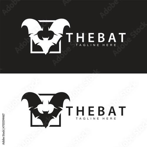 Halloween bat logo bat night animal design vector illustration template