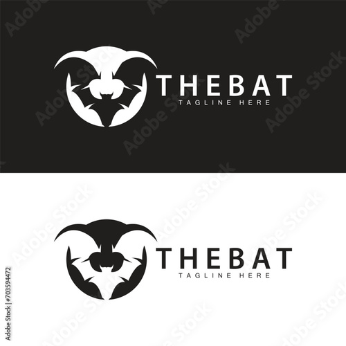 Halloween bat logo bat night animal design vector illustration template