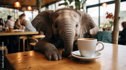 Caffeine Trunks: A Whimsical Coffee Break Elephant