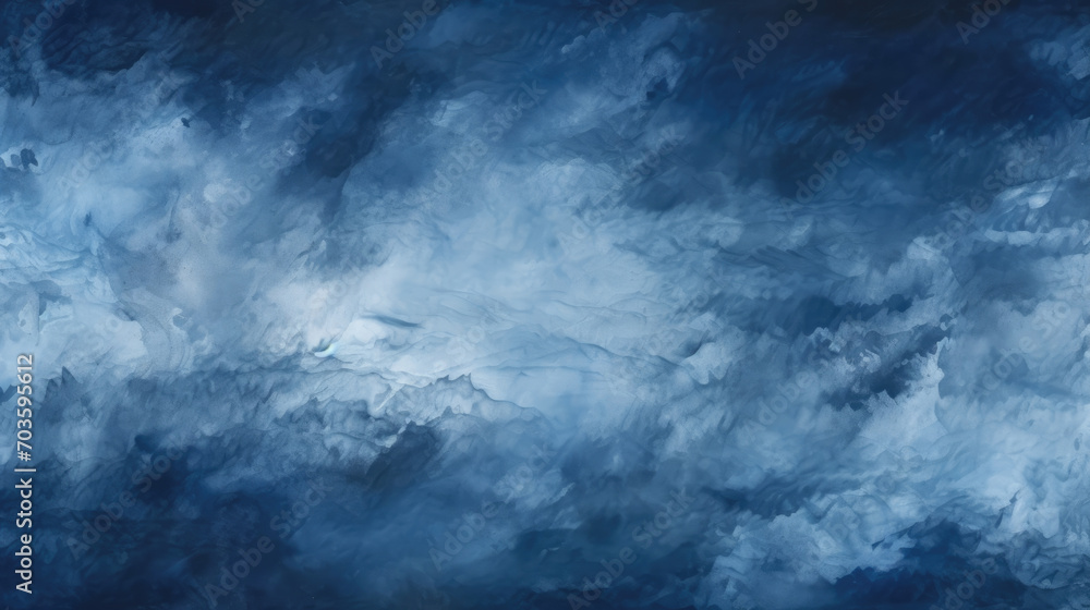 An abstract watercolor artwork with bold brush strokes in black and navy blue, evoking the feel of a stormy sky, suitable for creative design.