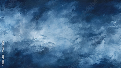 An abstract watercolor artwork with bold brush strokes in black and navy blue, evoking the feel of a stormy sky, suitable for creative design.