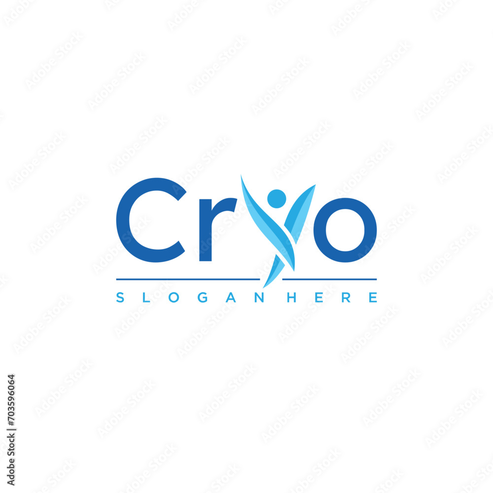 Typography letter Cryo vector logo design for Cryotherapy Typography letter Cryo vector logo design for Cryotherapy