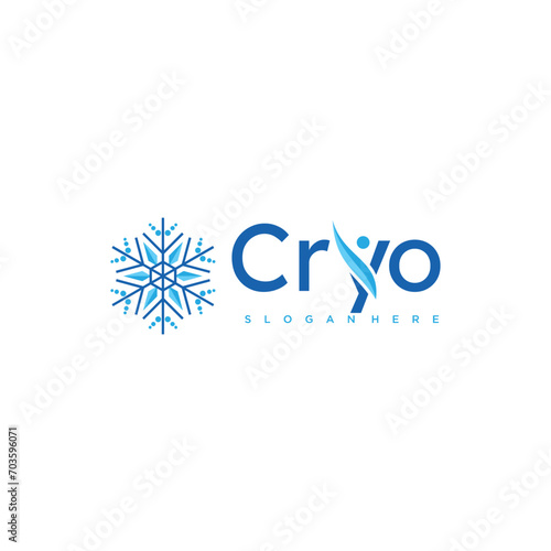 Vector logo design Snowflake sign for Cryotherapy