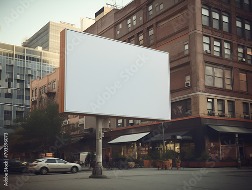 Blank billboard mockup on the street