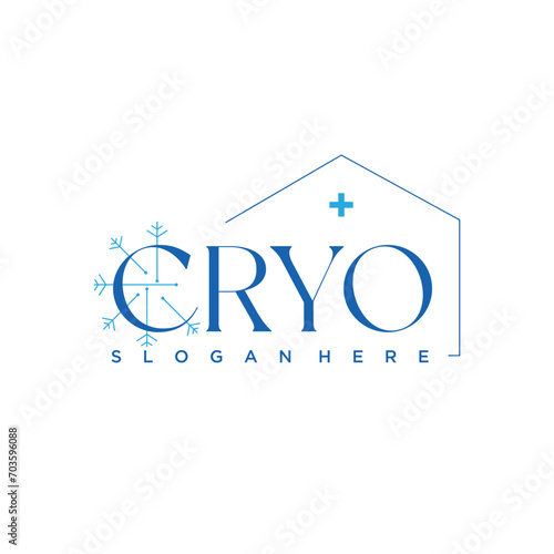 Vector logo design Snowflake sign for house of Cryotherapy