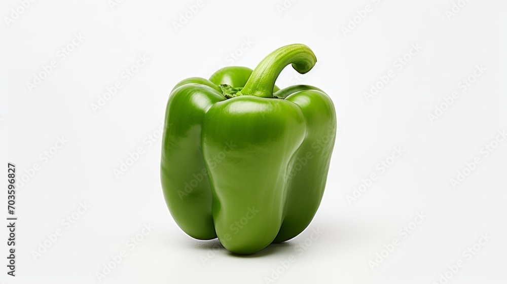 Green pepper on white background. Neural network AI generated art Green pepper on white background. Neural network AI generated art