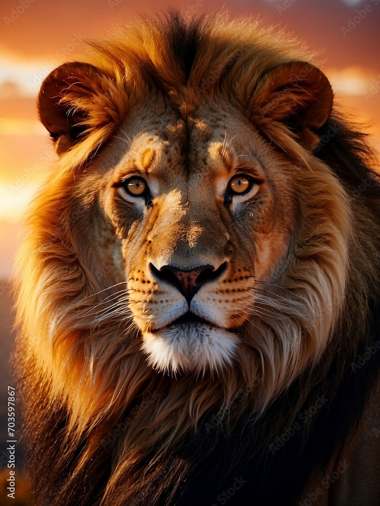 Naklejka premium close up of lion