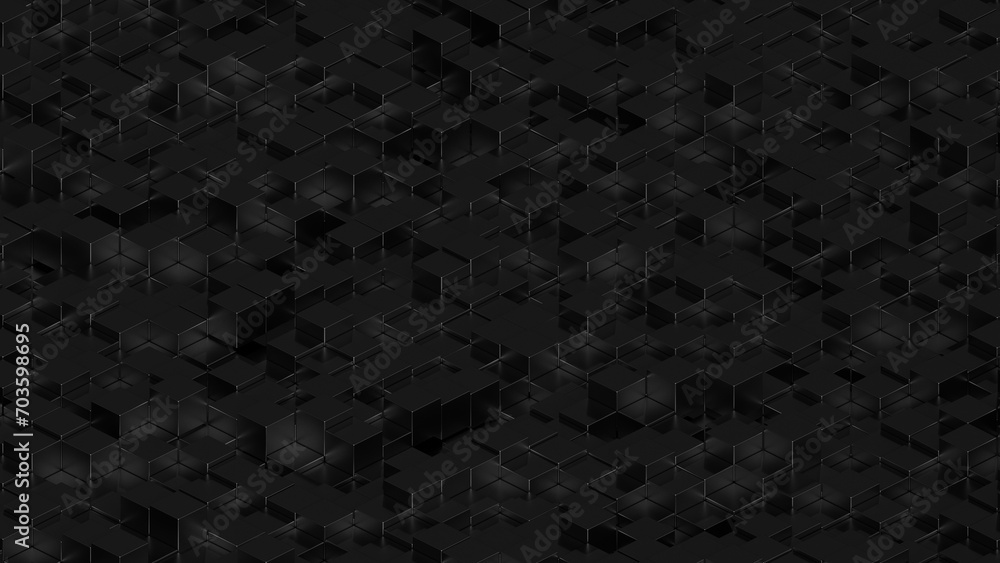 Fototapeta premium Isometric cubes, dark background