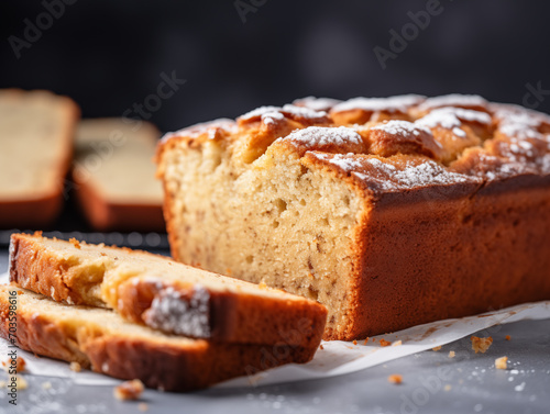 High-resolution close-up shots capturing the texture and moistness of freshly baked banana bread